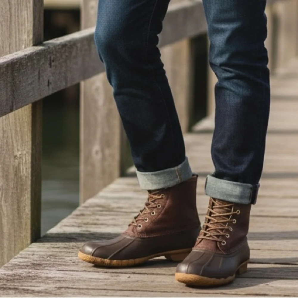 Sperry Men’s Saltwater Top Sider Duck Boots Brown NEW - Picture 1 of 12
